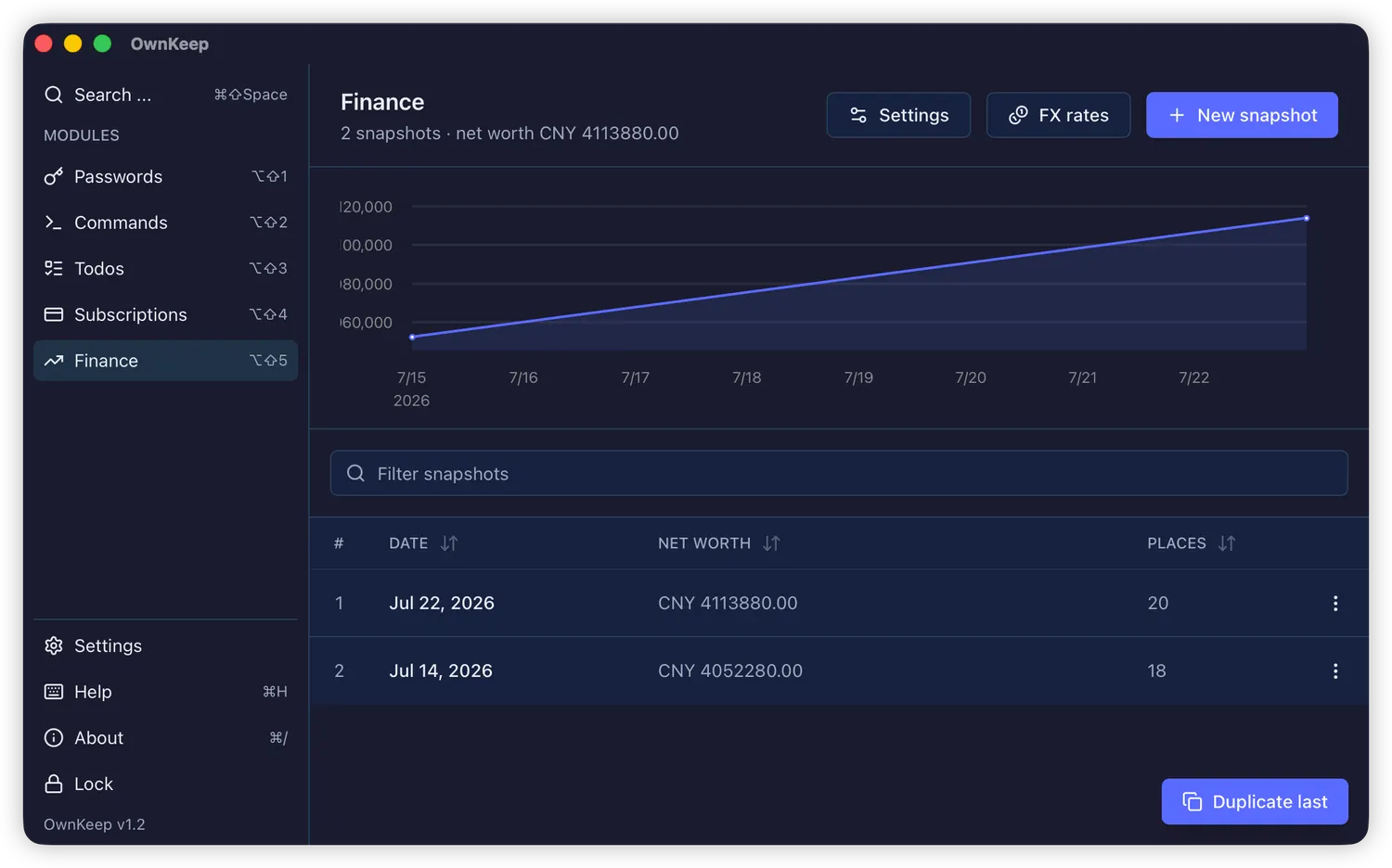 OwnKeep finance module